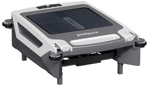 POOLPURE Solar-Powered Automatic Pool Skimmer Robot With Twin Motors - Surface Cleaning Design (With Solar Panel)