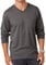 Runcati Herren Langarm-T-Shirt V-Ausschnitt Oberteil mit Tasche Einfach Komfort Herren-Langarmshirt Unterhemdt Dunkelgrau, L