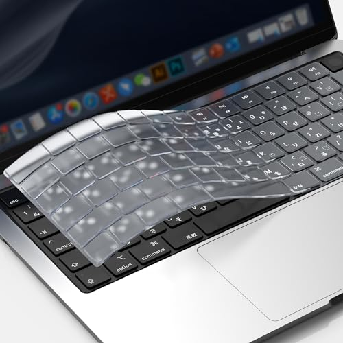 GPXIIZ Copritastiera Compatibile con 2025-2022 MacBook Air 13.6/Air 15 M4 M3 M2, 2024-2021 Mac Pro 14/Pro 16 M4 M3 M2 M1 Pro/Max, Ultrasottile Protezione Tastiera, EU/Italia Layout TPU, Chiaro