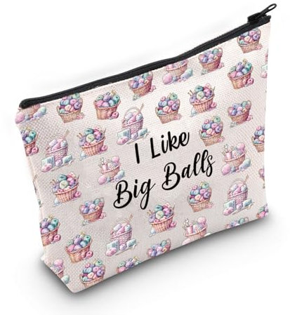 Crochet Supplies Bag Knitting Project Bag I Like Big Balls Make Up Bag Funny Knitting Gift for Knitter (i Like Big Balls Bag)