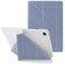 MuyDoux Funda Origami para Samsung Galaxy Tab A9+/A9 Plus 11 Pulgadas 2023 SM-X210/X215/X216, 5 en 1 Múltiples Ángulos de Visión, Carcasa Trasera Rígida Translúcida, Auto Sueño/Estela, Gris Lavanda