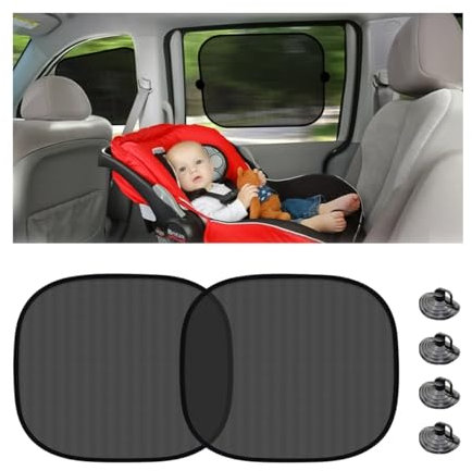 Adunsiaoto 2 Stück Autoscheiben Sonnenschutz Für Baby Kinder, Sonnenschutz Auto Seitenscheibe Universal Sonnenblende, Sonnenblende Auto Kinder Mit Saugnäpfen(44x36cm)