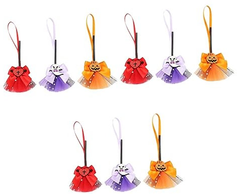 ibasenice 9 STK Glocken Besen Hängen Halloween-hängebesen Hängende Partydekoration Besenstiel Kostümzubehör Halloween-Mini-Besen Glückliche Wanddekoration Halloween-innendekoration Plastik