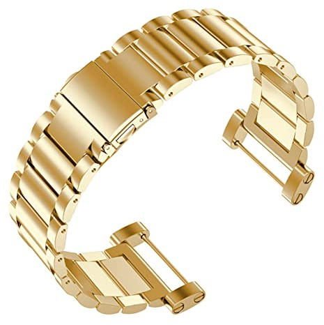 LUGEMA Ersatz edel edelstahl Klassische Armbanduhrband Riemen & Werkzeuge Kompatibel mit Suunto Core Alle Black Silver Gold Rose Sport Watch(Gold)