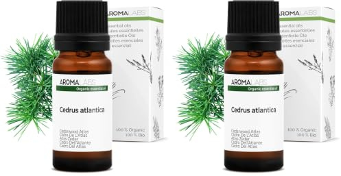 BIO - Cedarwood Atlas Essential Oil - 10mL - 100% Pure, Natural, Chemotyped and AB/Cosmos Certified - AROMA LABS (French Brand) (Pack of 2)