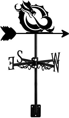 RKYRRKI Wetterfahne Drache Metall Ornament Windrichtungsanzeiger, Hofdächer Windfahne Outdoor Garten Bauernhof Dekoration, A