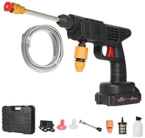 Ezjet Hydrowasher, Ezjet Power Washer, Ezjet Hochdruckreiniger, Akku Hochdruckreiniger, Tragbarer Hochdruckreiniger mit 12V Akku, Akku-Druckreinigerpistole für Auto, Fenster, Rasen (B)