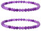 GUTERTOP 2 Stück 4mm Chakra Armband Echte Steine, Stretch Glücksarmband Damen, Yoga Heilsteine Armband für Damen, Herren