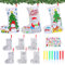 HONMOK Christmas Crafts for Kids, 6 Pack Christmas Stockings with Colour Pen, Santa Snowman Stockings, Christmas Tree Ornaments, Make Your Own Xmas Craft, Xmas Hanging Decorations for Home Mantle