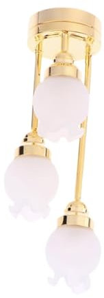 Sharplace Puppenhaus-Kronleuchter, Miniatur-Spielspielzeug, einfache Installation, handgefertigte Puppenhaus-Hängelampe für Büro, Wohnzimmer, Küche, E