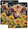 Case for iPad 9th/8th/7th Generation 10.2 Inch 2021/2020/2019, Folio PU Leather Soft TPU Back Cover Multi-Angle Stand Auto Wake/Sleep Smart Case, Highland Cow with Flower