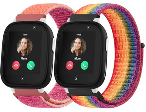 Vancle 2 Stück Kinder Armband für Xplora X6 Play/Xplora X6 Pro/Anio 5/Anio 6, Weich Nylon Ersatzarmbänder 20mm für Kids Smartwatch Zubehör, Kinder Uhrenarmband 20mm für Mädchen Jungen Kinder