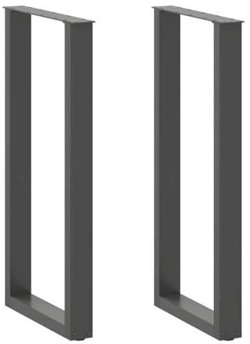 vidaXL Bartischbeine U-Form 2 STK. Anthrazit 50x(100-101) cm Stahl
