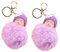 TENDYCOCO 2stücke Plüsch Pompom Schlüsselanhänger Flauschige Cartoon Anhänger Für Taschen Handtaschen Und Schlüsselbund Adorable Design Violett Langlebig Und