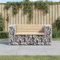 Rainery Banc de Jardin Design Gabion 143x71x65,5 cm Bois Massif de pin, Banquette d’extérieur Chaise de Banc pour Jardin, Parc, Terrasse, Balcon, Extérieur