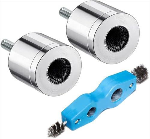 YUETTYY Limpiador de tuberías de cobre, limpiadores de tuberías de taladro de 15 mm/22 mm, cepillo de limpieza de tubos de perforación, limpiadores de tuberías de mango hexagonal con cepillo de