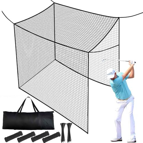 Jefencop Golfnetzkäfig Golf-Schlagkäfignetz 3 X 3 X 3M (nur Netz) Golf-Schlagnetz passend für Außenbereich Hinterhof Garagen Keller