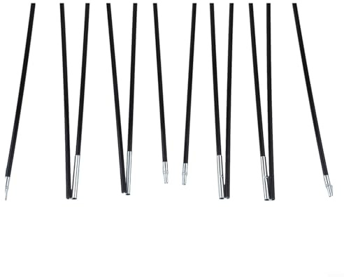 Fauhapyway 2 Zeltstangen, Fiberglas-Stütze, 3 m, Ersatz-Stangen-Set mit elastischer Kordel für Personen, Outdoor, Baldachin, Rahmen, 7 mm Durchmesser