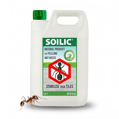 Risvig Soilic 2,5L Ameisenmittel – Flüssigerde zur natürlichen Ameisenbekämpfung – Füllt Ameisennester & stabilisiert Gehwegplatten – Naturbasierte & giftfreie Alternative