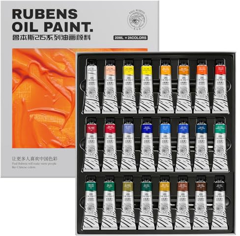 Paul Rubens Ölfarben Set, 24 Tuben à 20 ml, 24 Leuchtende Farben hochwertiger Künstler-Ölfarben, mit Ausgezeichneter Haltbarkeit und Deckkraft der Ölfarbe, Geeignet für Künstler, Anfänger