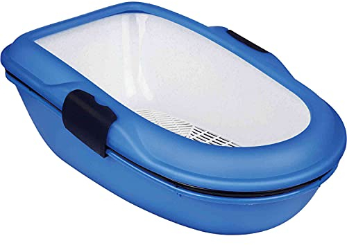 Trixie 40152 Katzentoilette Berto, Trennsystem, 39 × 22 × 59 cm, blau/dunkelblau/granit