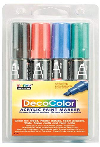 Uchida Of America Deco Color Acrylic Set 4/Pkg-Black, Red, Blue and Green