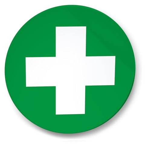 Erste Hilfe Schild Aufkleber (90mm)