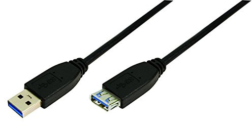 Logilink CU0041 USB Kabel, USB 3.0, AM zu AF, schwarz, 1,00 m