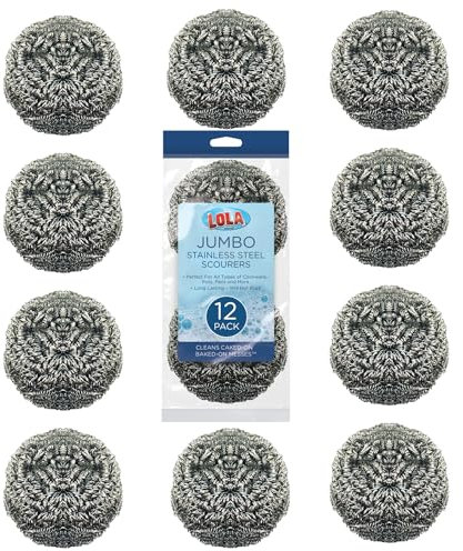 Lola 4322 Jumbo Topfreiniger, Edelstahl, 12 Stück