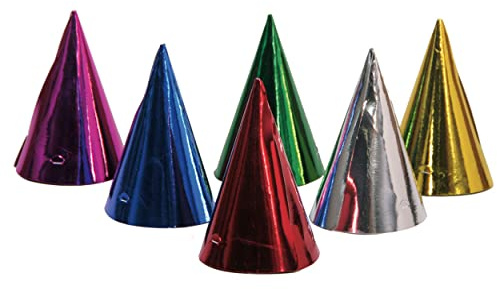 Folat 6 Metallic Hütchen mit Gummizug Party Scherz Artikel Kinder Geburtstag