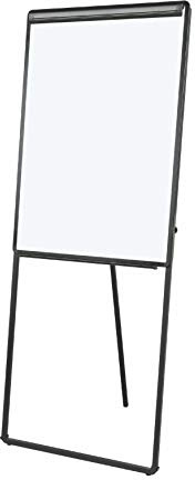 Bi-Office Classic Footbar Magnetic Flipchart Easel, Dry-Wipe Lacquered Steel Surface, Black Aluminium Frame, 700 x 1000 mm