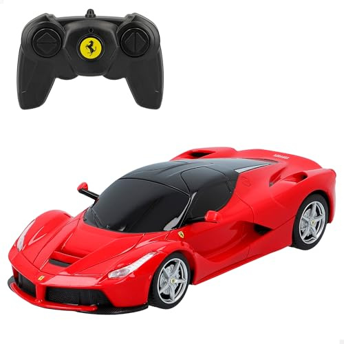 ColorBaby 41153, Coche teledirigido Ferrari Laferrari, Rastar, RC Radiocontrol Rojo, Coches con Mando a Distancia, Control Remoto, 6 Funciones de Movimiento, Giro 360º, Juguetes y Regalos para niños