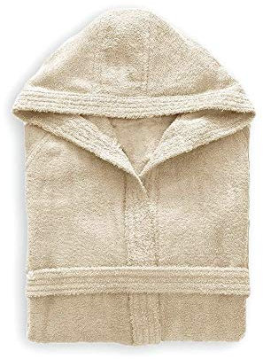 DOLPHIN Accappatoio Uomo/Donna con Cappuccio Spugna 340gr Cotone MOD. Active (Crema, M)