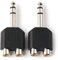 NANYI - Têtes Audio 1/4 mâle 6,35 mm à 2 RCA Femelle, 1/4 6,35 mm M-Un Adaptateur Audio RCA F à Deux entrées stéréo, 2 unités (6,35 mm M-2xRCA F-TRS)