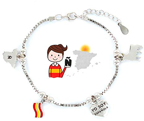 Eres lo mas mujer Pulseras Ciudades, Comunidades Autónomas y Paises Plata (ESPAÑA)