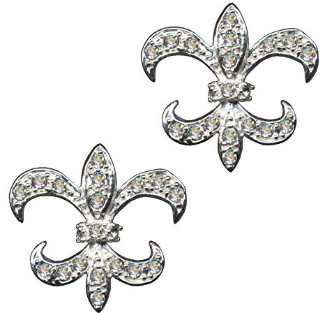 Ohrringe Bourbonen Lilien Echt Sterling Silber 925 Zirkonia Strass Liebe Glaube Hoffnung Emotion Symbol Motiv Stil Objekt weiss extravagant neu gut modisch klar schön transparent