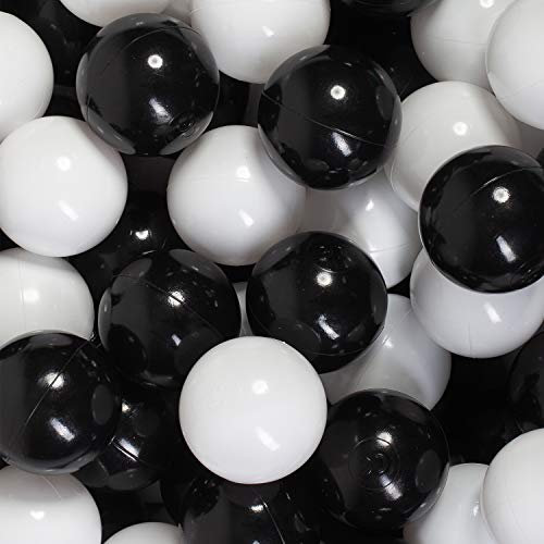 millybo Bälle für Kinder Bällebad 7 cm Plastikbälle Kinderbälle Spielbälle viele Farben (800 Bälle / 7 cm, Schwarz/weiß)