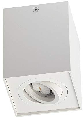 Aufbaurahmen Weiß eckig GU10 für Aufbauleuchte – Aufbaustrahler aus Aluminium 97x125mm 230V – für LED und Halogen Leuchtmittel – Einbaustrahler, Rahmen