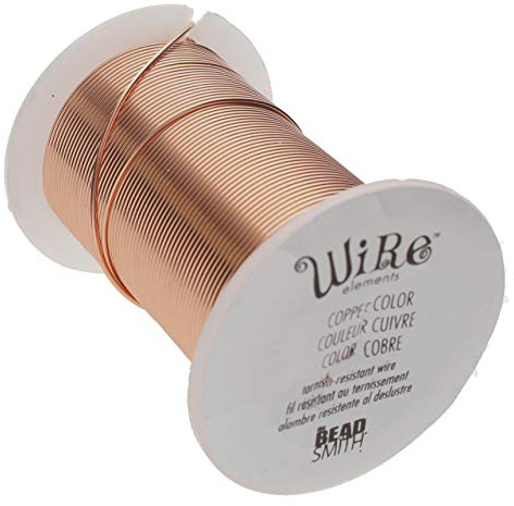 The Beadsmith Copper Jewelry Wire | 24 Gauge Craft Wire for Jewelry Making, Copper Color, 30 Yd (27.43 m), Lacquered Tarnish-Resistant for Crafts