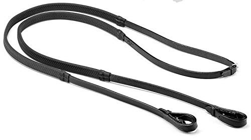 Cwell Equine Zügel aus englischem Leder, weicher Griff, Schwarz/Braun, Full, Schwarz , 1000
