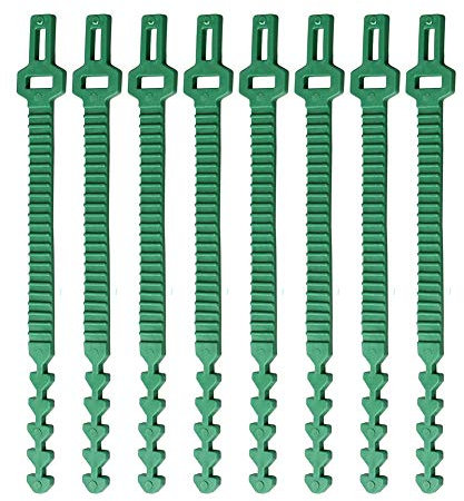 Wiederlösbar Baumbinder Flexbinder Pflanzenbinder Pflanzenband zur Sicherung und Unterstützung von Pflanzen (34cm, Grün)