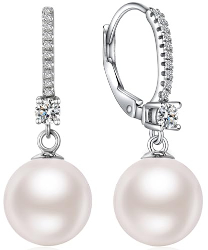 jiamiaoi Perlenohrringe Silber 925 Hängend Perlen Ohrringe Silber Hängend Damen Ohrringe Perle Hängende Ohrringe Perlen Schmuck