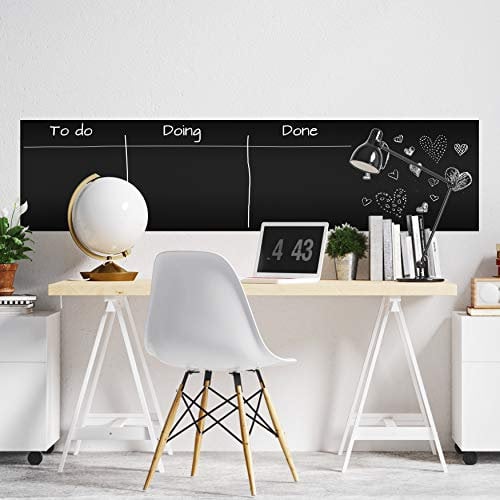 WALPLUS 200x45cm Wall Stickers Blackboard Wall Art Home Office Self-Adhesive Decals Vinyl Nursury Children Kids Bedroom Decors Gift DIY Café Hotels Stick on Wall