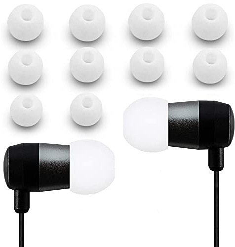 MMOBIEL 5X 10 Paar Silikon Ohrstöpsel Set kompatibel mit Diverse Kopfhörer (Weiß)