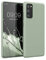 kwmobile Hülle kompatibel mit Samsung Galaxy S20 FE Hülle - weiches TPU Silikon Case - Cover geeignet für kabelloses Laden - Graugrün