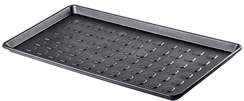 KADAX Bandeja rectangular para zapatos, posavasos de plástico, 75,5 x 38 cm, antideslizante, bandeja ligera para goteo de zapatos (1, negro)