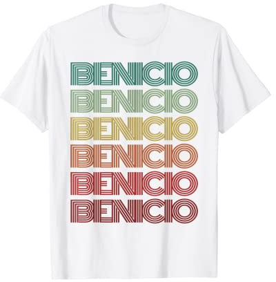 Benicio Geburtstags-Namensschild, Retro-Vorname, spanischer Jungen, Namensschild T-Shirt