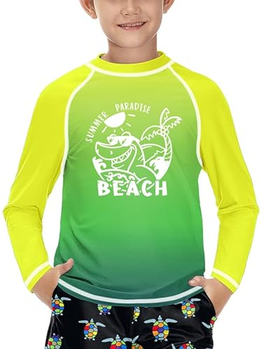 Jungen Sonnenschutz Langarm UV Shirt Schnelltrocknend Rundhals UPF 50+ Rashguard Beach Grau 130