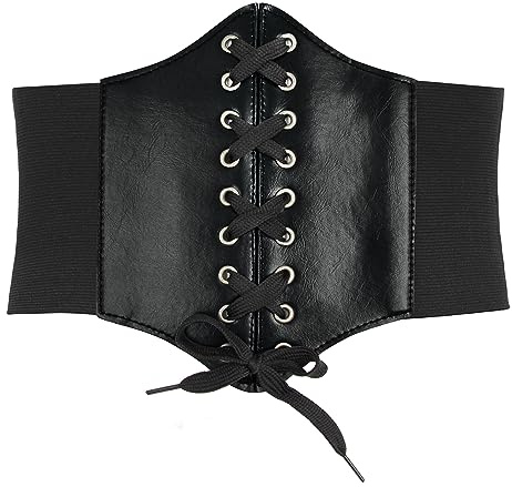 HANERDUN Damen Gürtel Elastische Breit Korsett Tied Vintage Taillengürtel | Damen Elastischen Korsett, Schnürgürtel, Retro Gürtel, Waspie Gürtel, Taille Hüftgurt, Corset Belt, Mittelalter, Piraten Belt