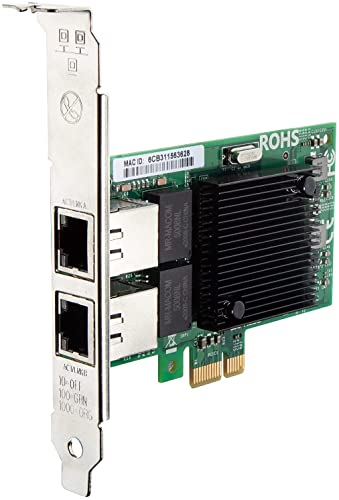 ipolex Carte réseau Ethernet 1.25G, 2X Port RJ45+, Carte réseau 10GbE avec contrôleur Intel 82571, Prise en Charge Windows Server/Windows/Linux/VMware (ne Prend Pas en Charge Windows XP, Mac OS)